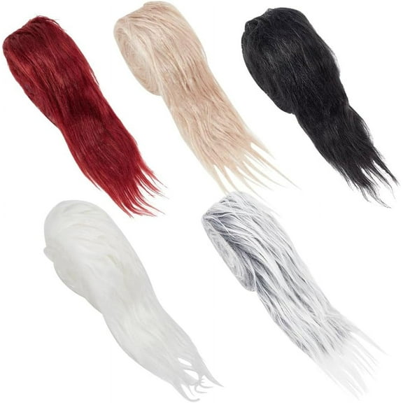 5 Pcs Faux Fake Fur Fluffy Faux Fur Ribbon Plush Fake Fur Craft Ribbon Shaggy Fur Patches Fabric