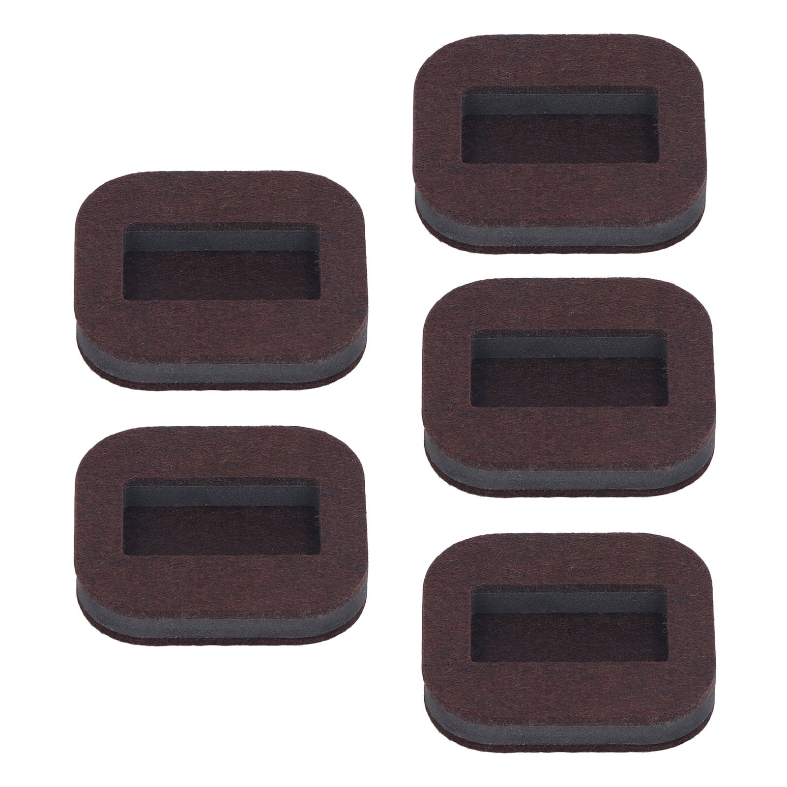 5 Pcs Felt Caster Cup Rectangle Concave Office Chair Roller Fixing Pad