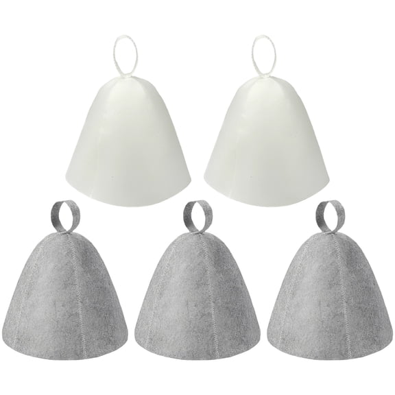 5 Pcs Felt Sauna Hat Set, Thermal Protection Banya Hat, Quick Drying & Lightweight for Russian Spa, Bathing Caps for Women & Men