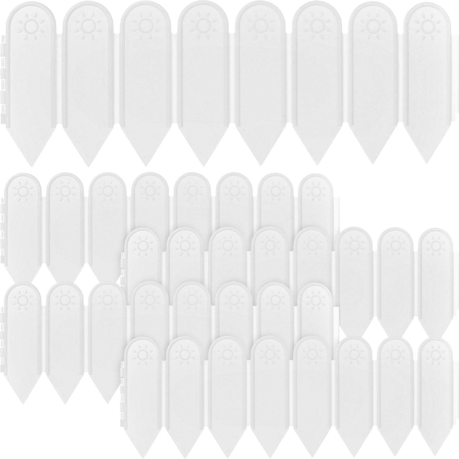 5 Pcs Fence Post Garden Fencing Landscaping Fence 41.5X15CM White