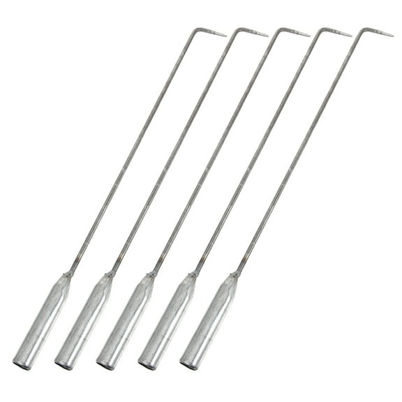 5 Pcs Fireplace Poker Tool Only In Silver Steel For Fire Management