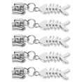 thumbnail image 1 of 5 Pcs Fish Bone Shape Bag Zipper Sliders Metal Clothing Backpack Zipper Pullers, 1 of 10