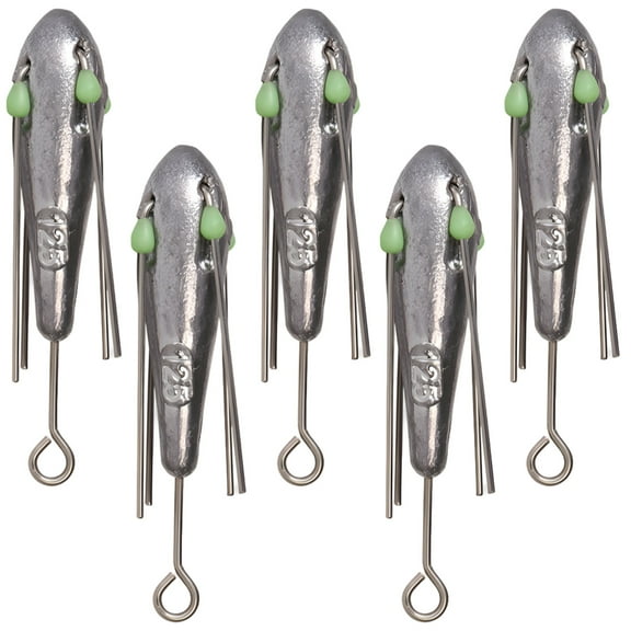 5 Pcs Fishing Sinkers with Loop and Drop-Shaped Lead Weights, 100g (Actual Weight 94g), Stainless Steel Support for Stable Casting, Ideal for Long-Distance Fishing