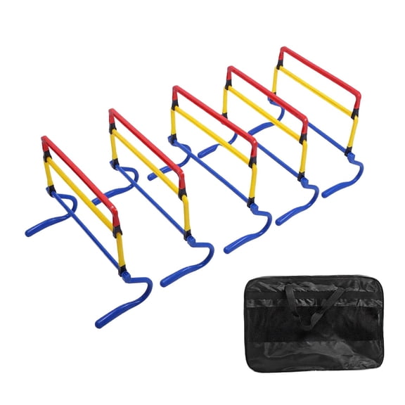 5 Pcs Fitness Training Hurdles Speed Obstacles High Jump Racks Foldable PVC for Kids and Adults Athletic Training