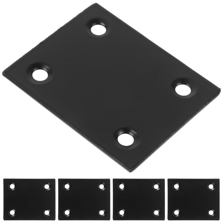 10Pcs Flat Mending Plates - 1.18x0.31 Inch Iron Straight Brackets With Screws For Furniture Repair