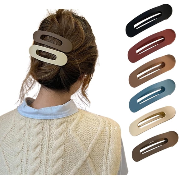 5 Pcs Flat Hair Claw Clip Non-slip Side Slide Duckbill Alligator Hair Clip Multicolor Womens Girls French Barrette with Inner Teeth for Thick Thin Long Hair Styling Accessories (5Colors)