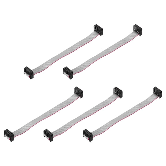 5 Pcs Flat Ribbon Cable, 2.54mm Pitch 12mm Width 15cm Long 10 Pin