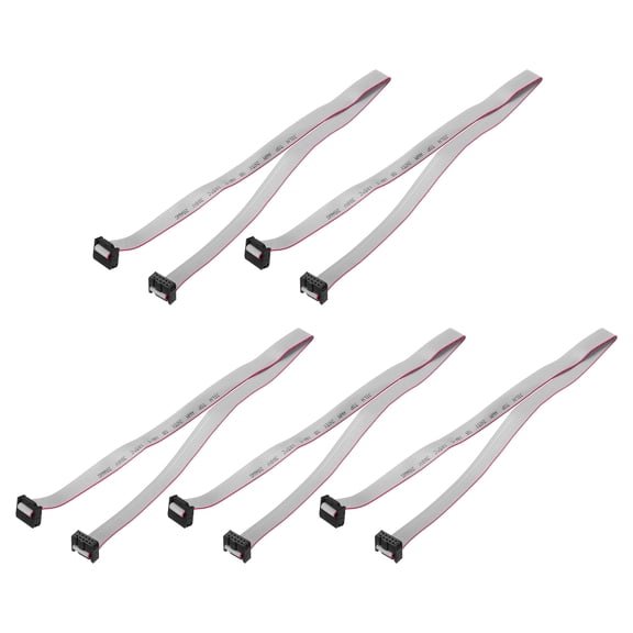 5 Pcs Flat Ribbon Cable, 2.54mm Pitch 12mm Width 50cm Long 10 Pin