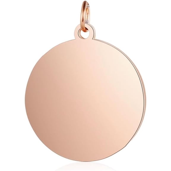 5 Pcs Flat Round Pendant Charms Ion Plating(IP) 304 Stainless Steel Pendants Flat Round Stamping Blank Tag Metal Charms Pendant for Women DIY Necklace Bracelet Earring Jewelry Craft Making