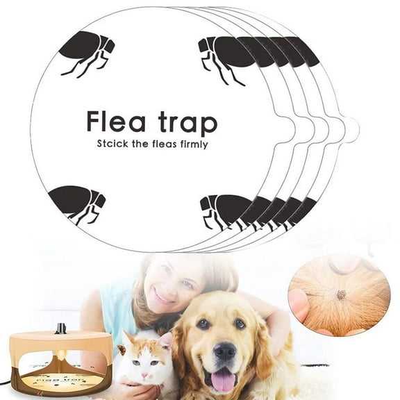 5 Pcs Flea Trap Refill Discs 7" Sticky Glue Boards for Bed Bug & Flea Light Traps - Fits Most Indoor Home Detection Traps, Non-Toxic