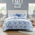 thumbnail image 1 of 5 Pcs Floral Striped Comforter Set, Bedding Set Decor, Twin/Twin  XL, 2 Shams and 2 Throw Pillows, 1 of 8