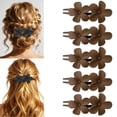thumbnail image 1 of 5 Pcs Floral Flat Claw Clips for Women, Cute Matte Non-Slip Hair Clips, Stylish Flower Hair Claw Clips for Thick Thin Hair Accessories for Girls, 1 of 5