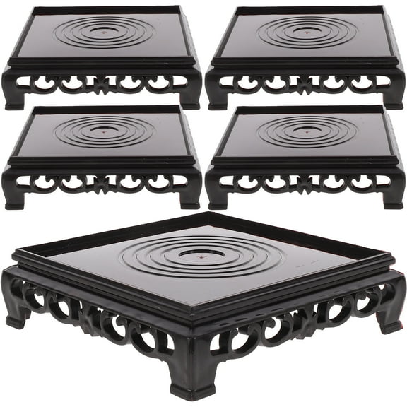 HONITANO Display Stand Black Plastic 5Pcs 5.31X5.31X1.57in For Vase Support