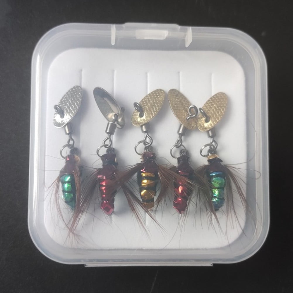 5 Pcs Fly Hook Flies Insect Lures Bait Sequins Hook For Trout Topmouth  Culter Bass