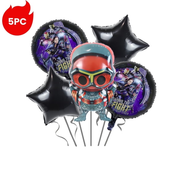 5 Pcs Foil Balloons Are Used As Decorative Elements To Enhance The Atmosphere Of Avenger-Themed Party