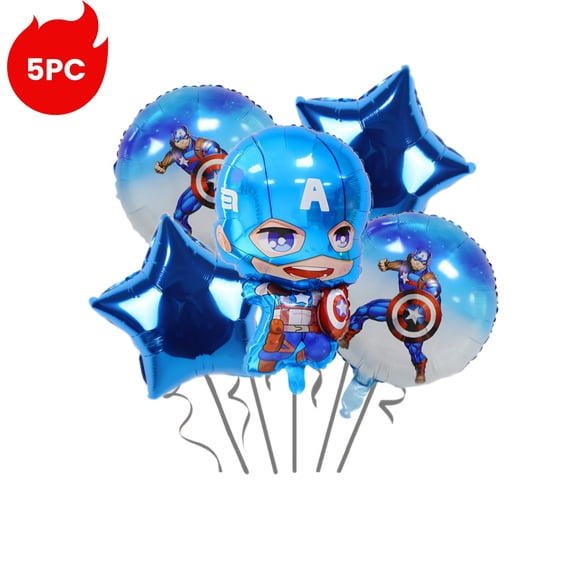 5 Pcs Foil Balloons Are Used As Decorative Elements To Enhance The Atmosphere Of Avenger-Themed Party