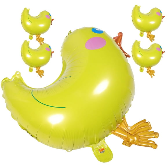5 Pcs Foil Easter Balloons Party Decorations Chicken Aluminum