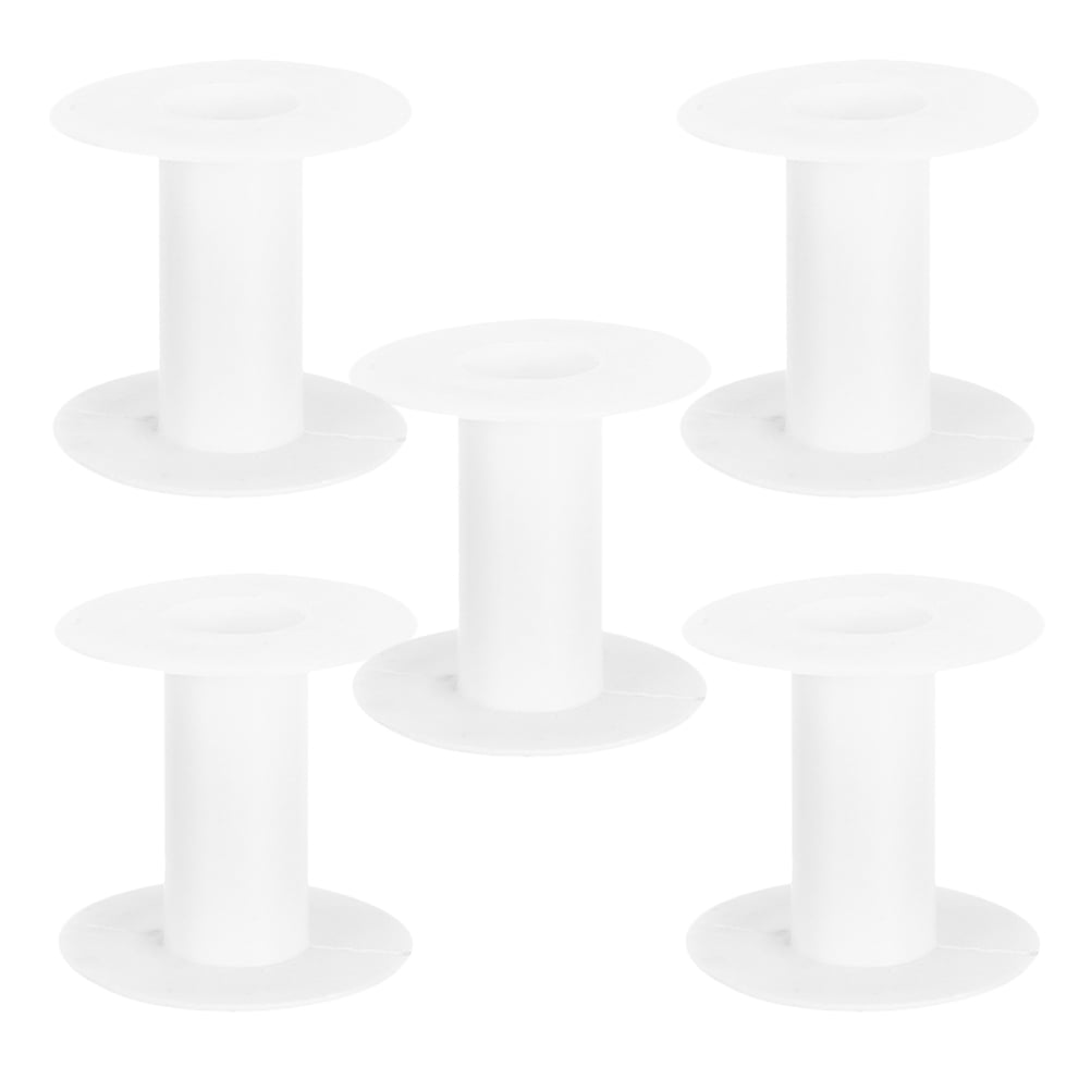 10 Pack White Plastic Empty Thread Spools – 34mm Height, 69mm Diameter, Reusable Spools For Sewing, Embroidery & Crafts