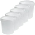 5 Pcs HeavyDuty Food Grade Plastic Bucket with Lid Portable Small