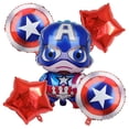 thumbnail image 1 of 5 Pcs For Captain America Themed Birthday Foil Balloons,Cartoon Balloon,Birthday Party Decorations,Party Kit Supplies for Boy Girls Celebration, 1 of 3