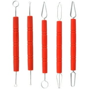 5 Pcs Fruit Carving Knife Set, Chef s Fruit Sculpting Tools, Includes Double Line Round Carving Heads, Ideal for Clay, Ceramic, Cake Decorating and Vegetable Art