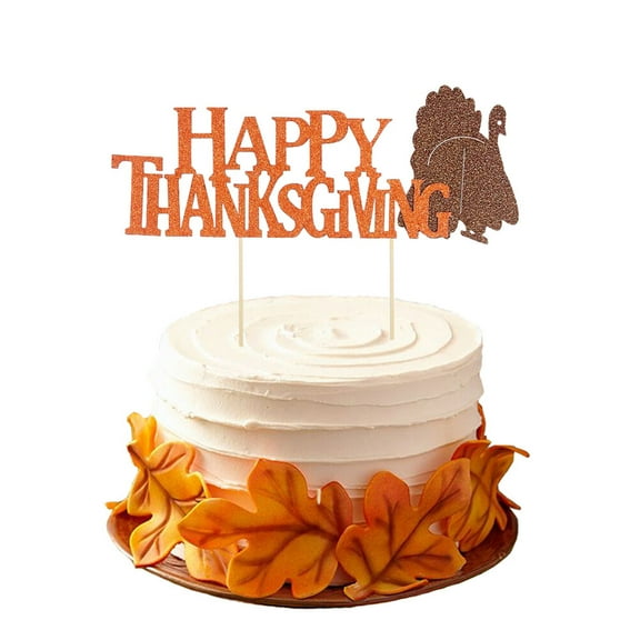 Clispeed 5Pcs Funny Tsgiving Cake Toppers Assorted Color Turkey Cake Decorations
