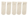 thumbnail image 1 of 5 Pcs Fuzzy Socks for Women Knit Fall Fashion Must Have Wool Soft No Show Unisex Compression Socks White, 1 of 8