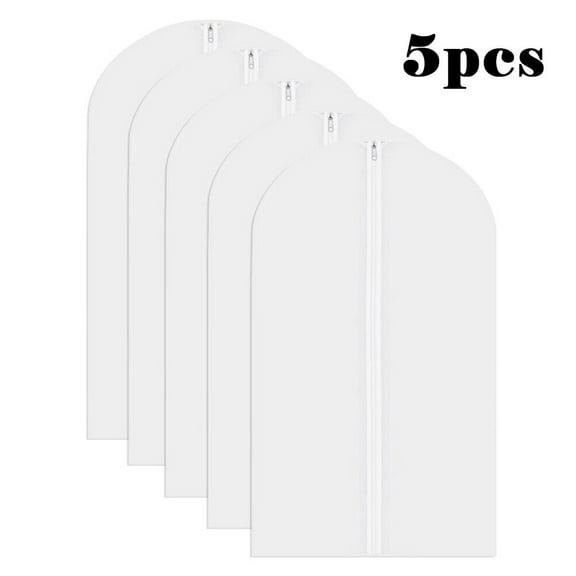 5 Pcs Garment Bag Travel Suit Dress Storage Clear Cover Full Zip Coat Carrier