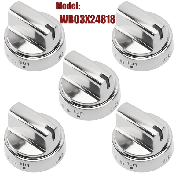 5 Pcs Gas Stove Knob WB03X24818 Compatible with GE Stove PS11729081 AP5989029