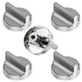 5 Pcs Gas Range Stove Control Knobs W10594481 Stainless Steel Compatible with Whirlpool Stove