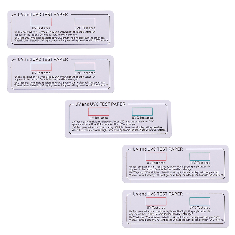 5 Pcs Germicidal Lamp Test Paper UVC Testing for Strips Sanitizing