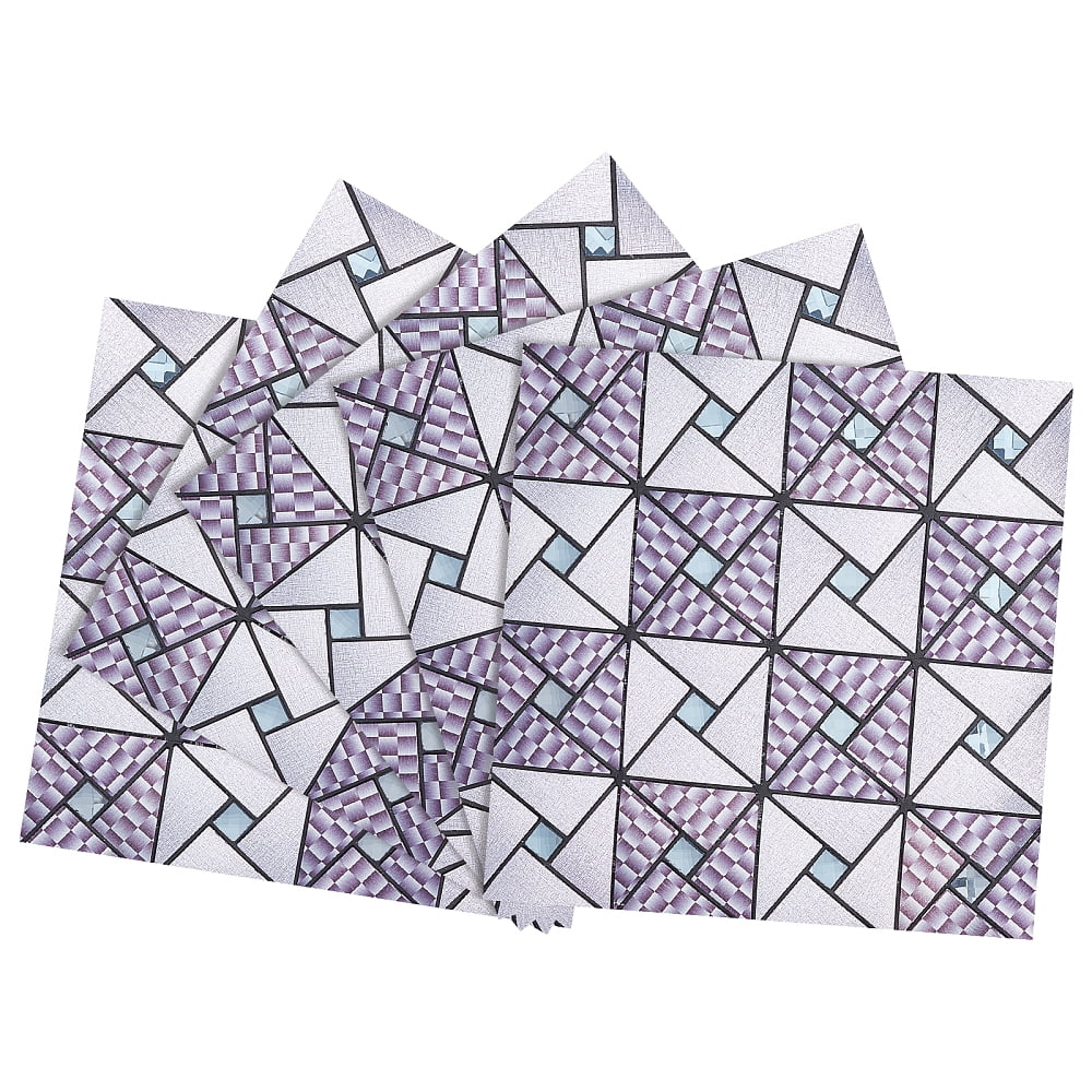 5 Pcs Glass Mirrors Mosaic Tiles Self-Adhesive Mosaic Peel Geometric Patterns Backsplash Tile for Home Decoration or DIY Crafts