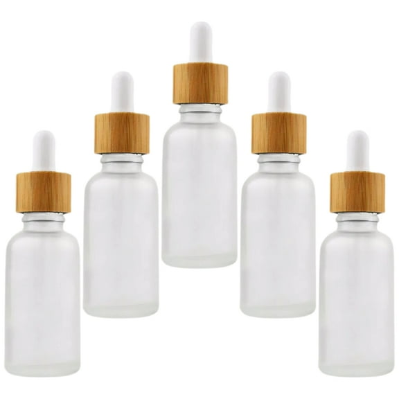 5 Pcs Glass Small Dropper Bottle Travel Flask Scrub Essential Oil Filling Perfume
