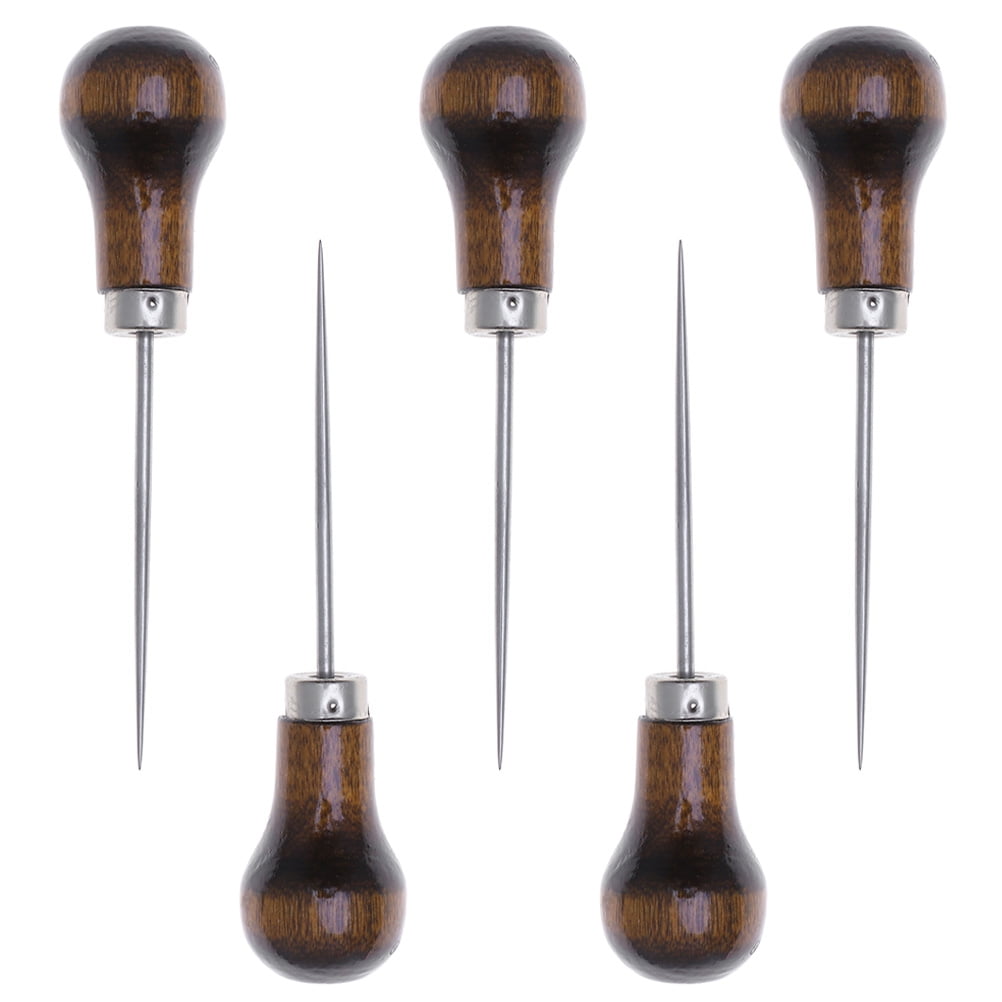 5 Pcs Gourd Steel Needle Awl Scratch Tool Leather Sewing Awls Craft