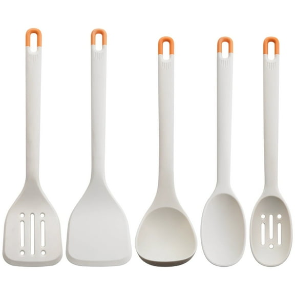 5 Pcs Silicone Cooking Utensils Set,High Heat Resistant Kitchen Utensil Set,Non-Stick Cookware Safe,BPA-Free,Ergonomic Grip Design for Everyday Culinary Needs(Grey)