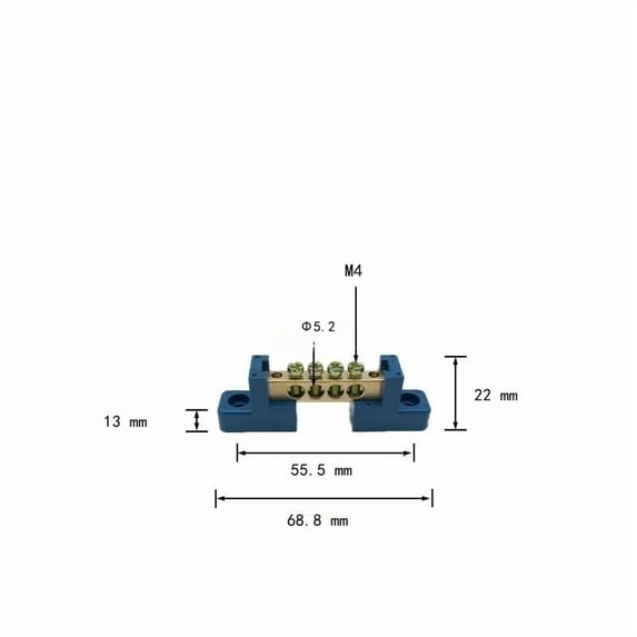 5 Pcs Grounding and neutral connection copper bus bars (sizes 4/6/8/10/12), DIY copper screw terminals, and plastic housing bases.