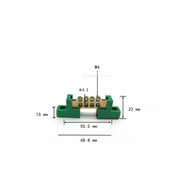 5 Pcs Grounding and neutral connection copper bus bars (sizes 4/6/8/10/12), DIY copper screw terminals, and plastic housing bases.