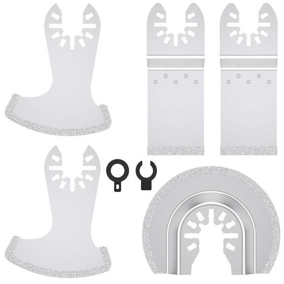 5 Pcs Grout Remover Tool Blades Efficient Diamond Oscillating Tool Blades with Gaskets Versatile for Tile Grout Removal