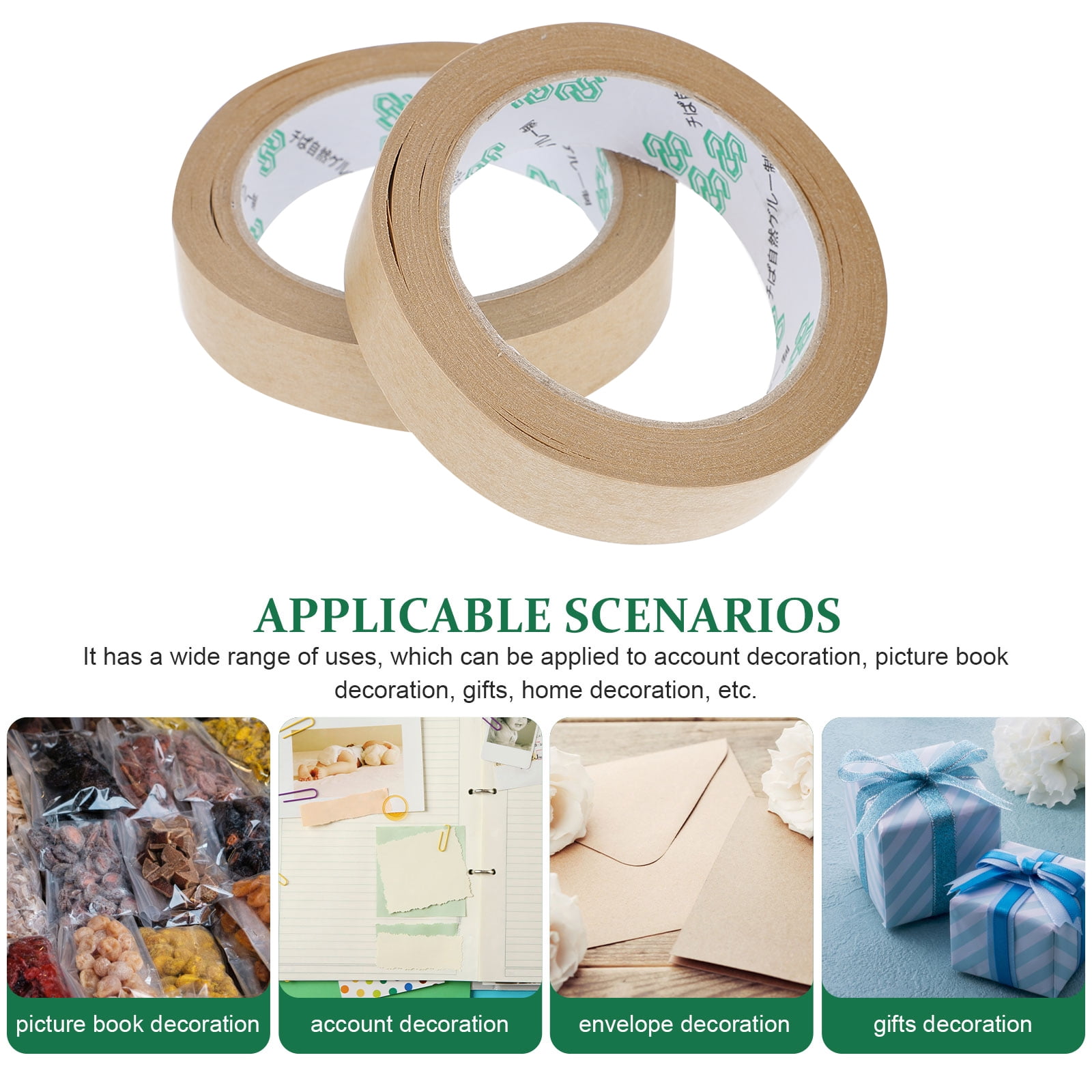 5 Pcs Gummed Kraft Paper Tapes Packaging Paper Tapes Waterproof Kraft Tapes