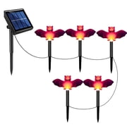 5 Pcs Halloween Decorations Solar Ghosts Bats, Pathway Lights Outdoor Ghosts Stake Lights Solar Powered Garden Waterproof Lighted Halloween Decor for Yard Porch Lawn Walkway Garden Party Decor