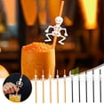 thumbnail image 1 of 5 Pcs Halloween Party Plastic Drinking Straws, Skeleton Skull Reusable Straws Halloween Decorations Supplies, 1 of 7