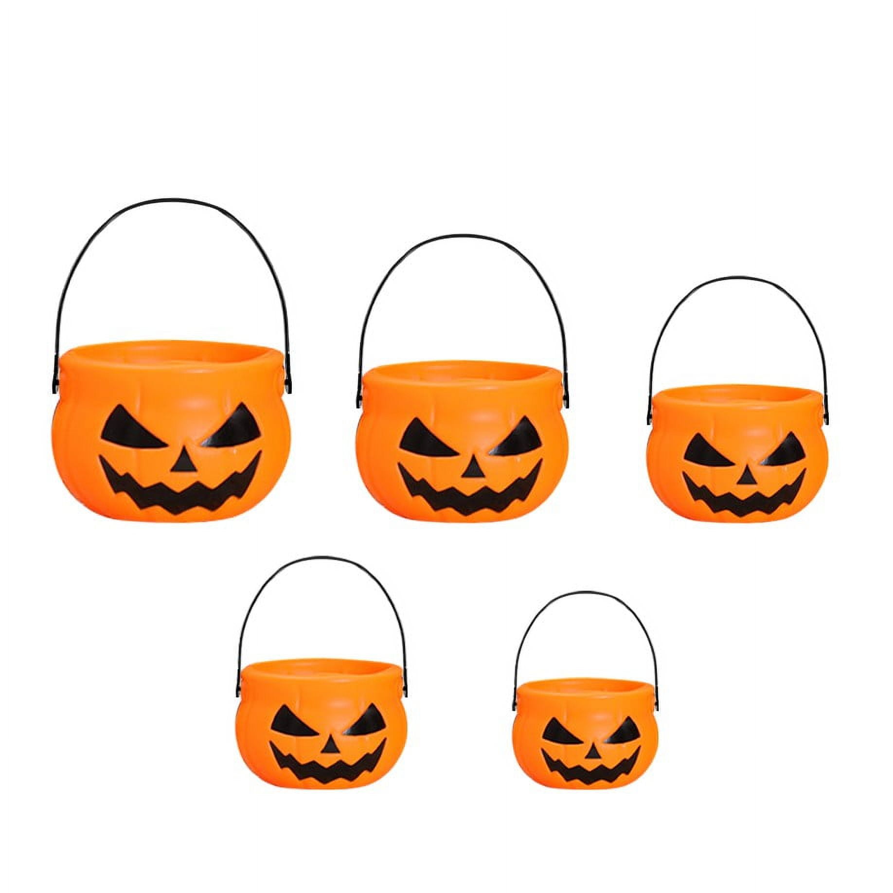 5 Pcs Halloween Pumpkin Candy Buckets - Trick or Treat Pails with ...