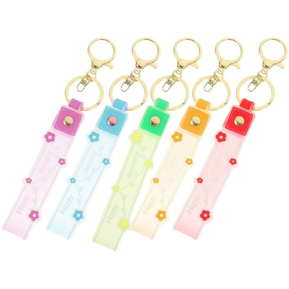 5 Pcs Hand Strap Key Chain Keychain Wristlet Fob Ring Silicone Bracelets Pendant Wild Silica Gel Metal Miss