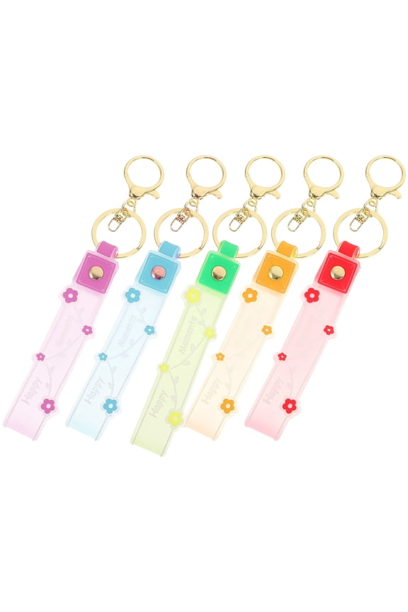 5 Pcs Hand Strap Key Chain Keychain Wristlet Fob Ring Silicone Bracelets Pendant Wild Silica Gel Metal Miss