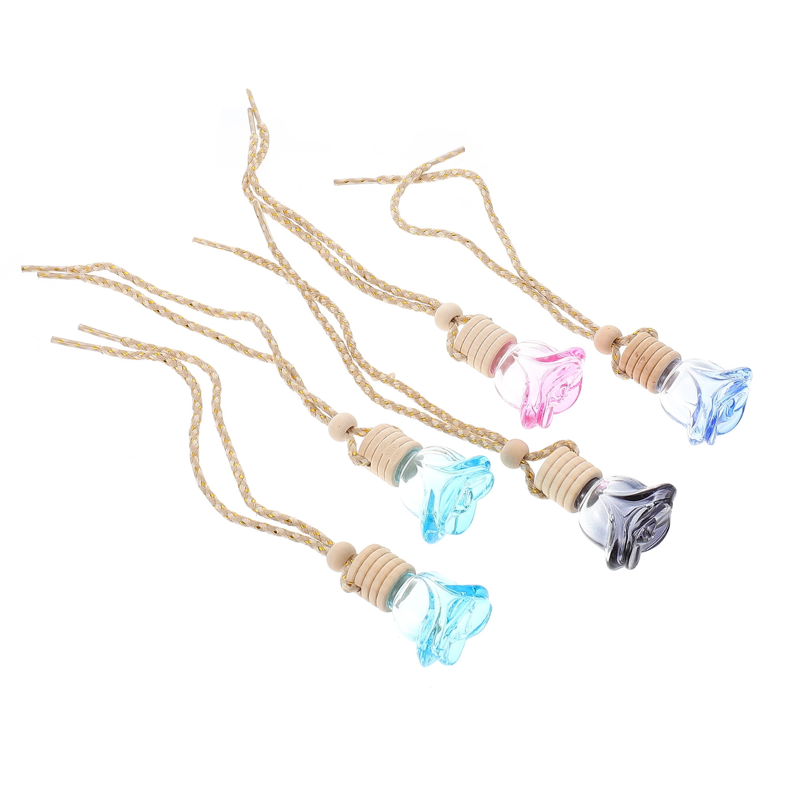 5 Pcs Hanging Bottle Refillable Perfume Air Freshener Essential Oil Car ...