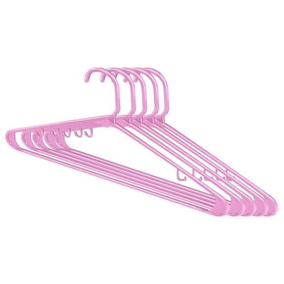 5 Pcs Heavy Duty Plastic Hangers, Contoured Design with Dual Hooks for Strappy Tops and Interior Clothing Straps | Center Hook for Hanging Scarves and Ties