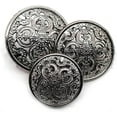 thumbnail image 1 of 5 Pcs Hollow Metal Button Black Sliver Gold Buttons Round Decorative Button for Clothes Sewing Accessories (Gun Metal, 18mm), 1 of 10