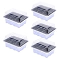 thumbnail image 1 of 5 Pcs Indoor Propagation Box with Dome Lid — 6/12-Cell Seed Starter Tray, Transparent Humidity & Ventilation Control for Plant Cloning(6 holes ), 1 of 6