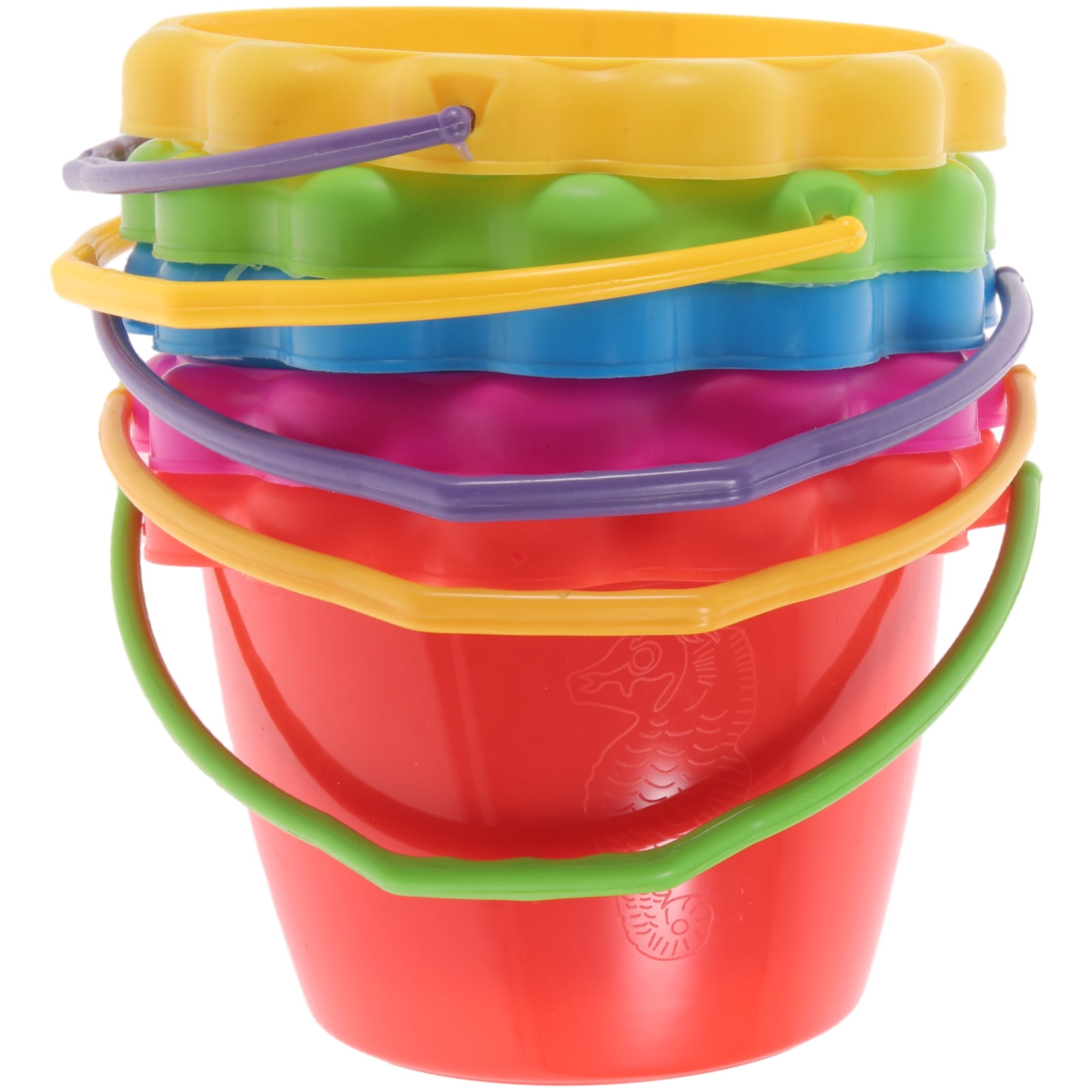 5 Pcs Infant Toys Plastic Sand Bucket Kids Portable Outdoor Child