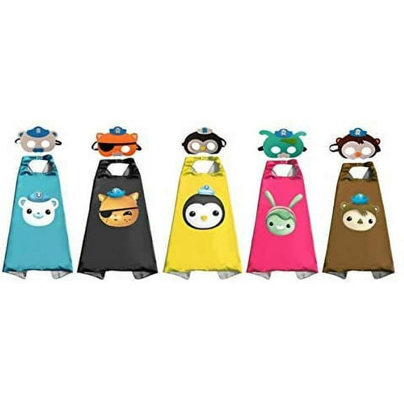 5 Pcs Inspired Octocrew Costumes Cosplay Capes and Felt Masks Party